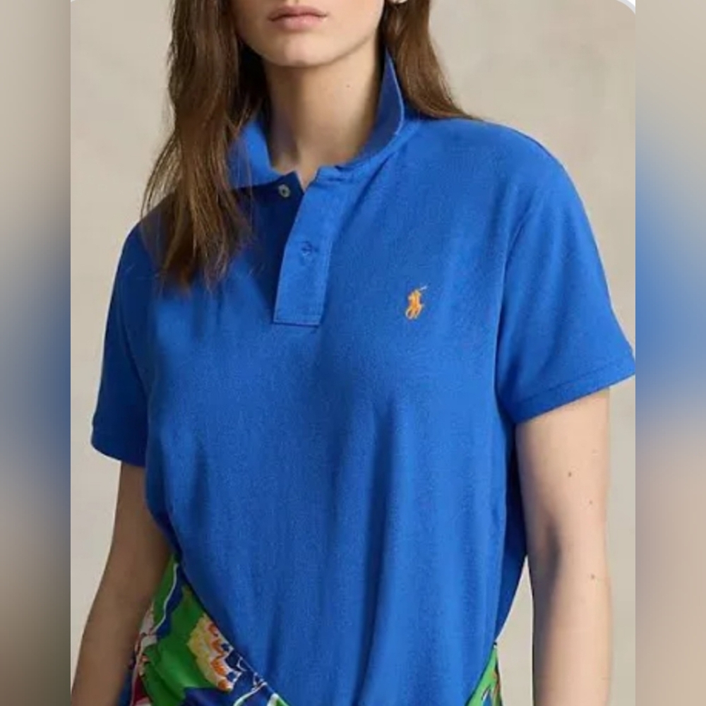 Ralph Lauren Women's Classic Fit Polo in Deep Blue ~ Size Medium - Picture 2 of 9